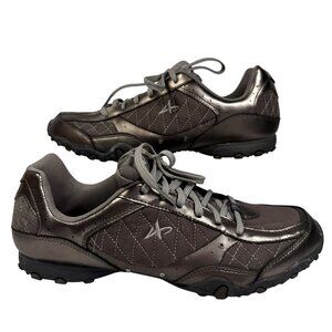 Athletech Women's Pewter Metallic Non-Marking Sneakers 9.5M Leather Whimsical